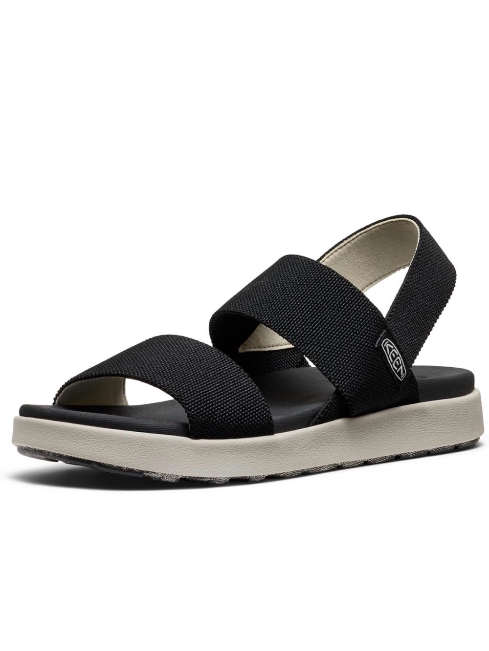 Keen Elle Women's Black Strap Slingback Sandal with Cream Midsole